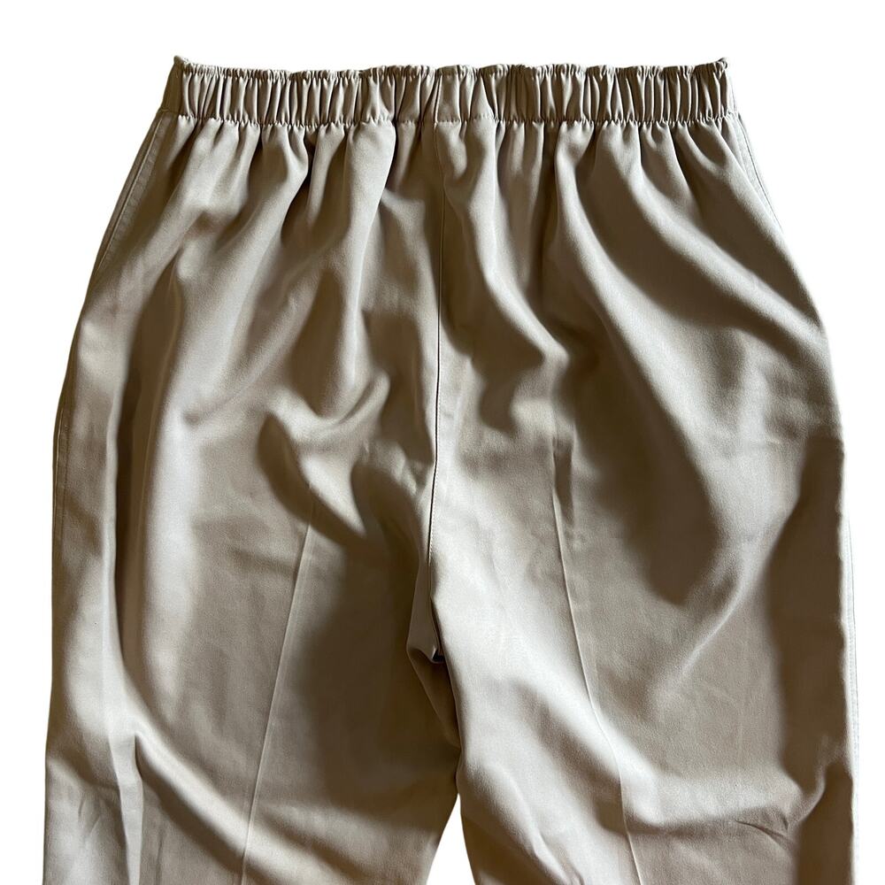 ALA Beige Elastic Waist Straight Leg Pants womens Size 8 - Picture 8 of 9